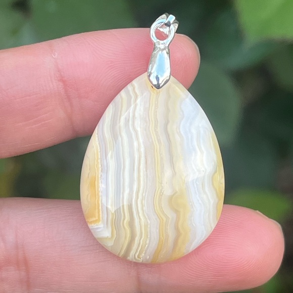 Jewelry - Sterling‎ silver cute crazy lace agate pendant 1429